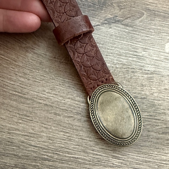 Free People Embossed Brown Leather Belt - Picture 2 of 4